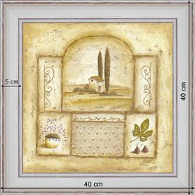 Little cottage Lavender and Figs - dimension 40 x 40 cm - White