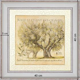 Juste le chant des Cigales - dimension 40 x 40 cm - Blanc cassé