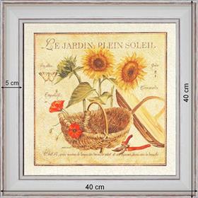Le Jardin plein soleil - dimension 40 x 40 cm - Blanc cassé