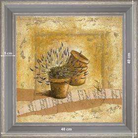 Pots et Lavande - dimension 40 x 40 cm - Gris