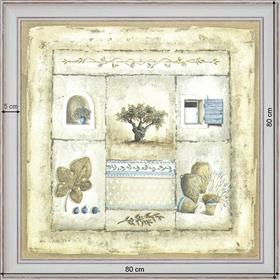 Olive-tree patchwork - dimensions 80 x 80 cm - White