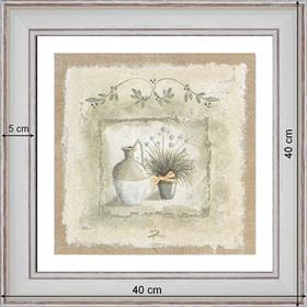 garlic and jug - dimension 40 x 40 cm - White