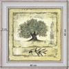 Olive-tree and branch 2 - dimension 40 x 40 cm - White