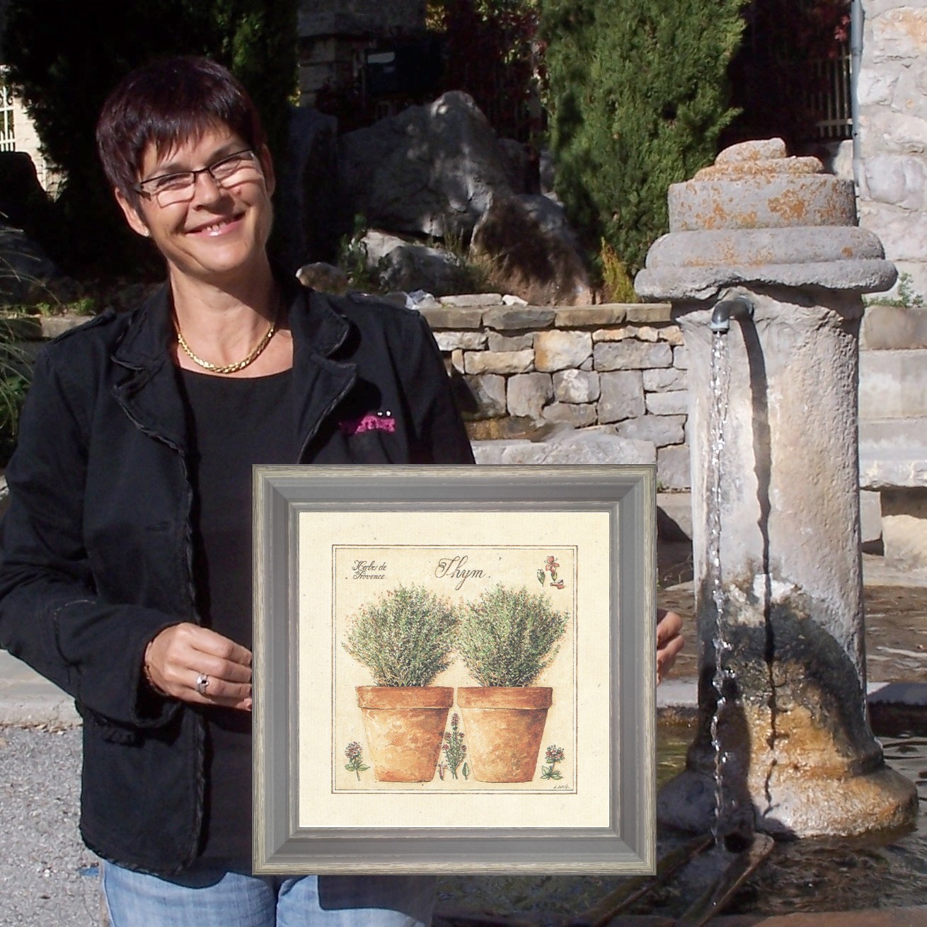 Herbes de Provence, Thym - photo 40 x 40 cm - Gris