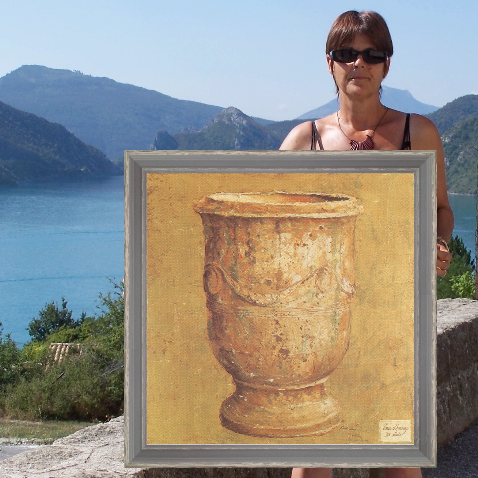 Vase d'Anduze - photo 80 x 80 cm - Gris