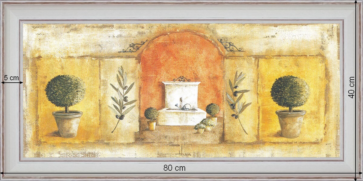 Fontaine de Provence - dimension 40 x 80 cm - Blanc cassé