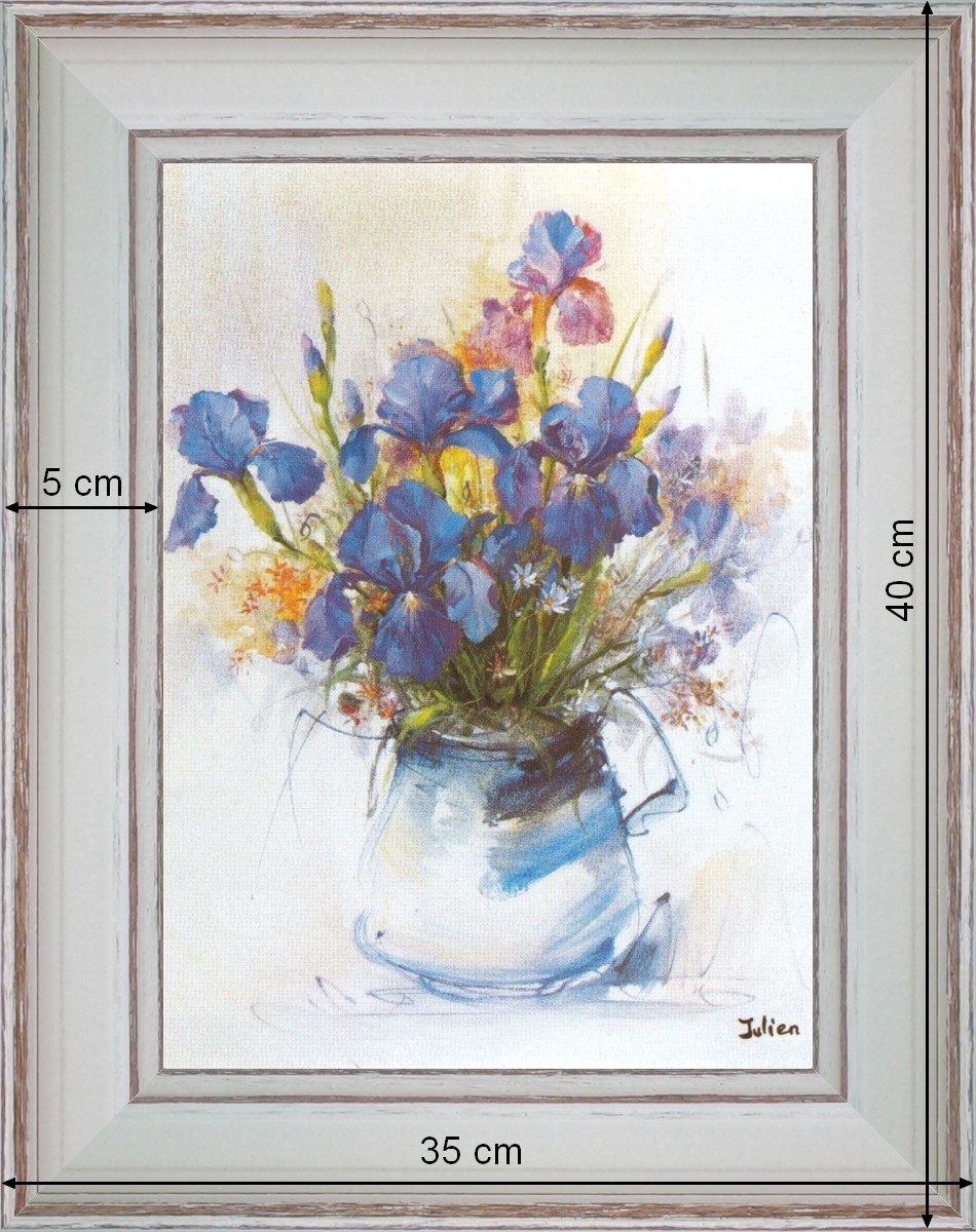 Bunch of iris - dimension 40 x 35 cm - Cleared curved 