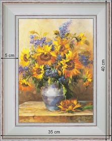 Bouquet de tournesols - dimension 40 x 35 cm - Blanchie incurvée