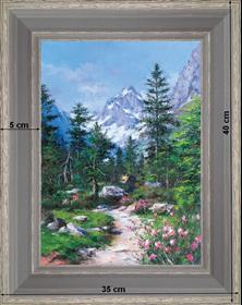 Dans la forêt - paysage 40 x 35 cm - Grisée incurvée