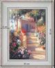 Escalier et terrasse à balustre - paysage 40 x 35 cm - Blanchie incurvée