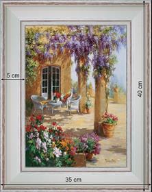 Un salon sous la glycine - paysage 40 x 35 cm - Blanchie incurvée