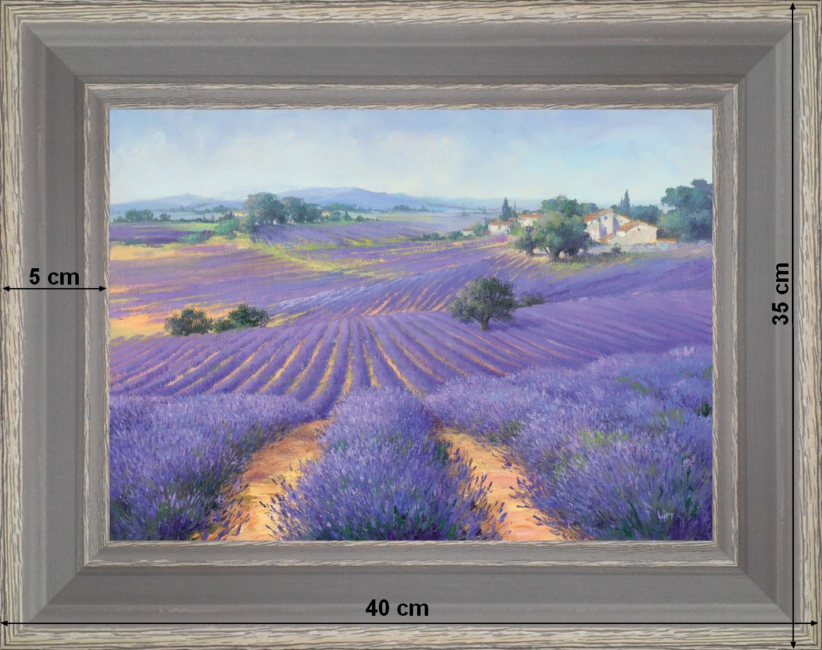 Lavenders as far as the eye can see - landscape 40 x 35 cm
