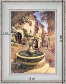 Fontaine de Saint Paul de Vence - paysage 40 x 35 cm - Blanchie incurvée