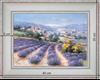 Dans les lavandes de Haute Provence - paysage 40 x 35 cm - Baguette blanchie incurvé