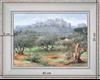 Oliviers des Baux de Provence - paysage 40 x 35 cm - Baguette blanchie incurvé