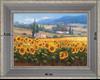 Les tournesols du cabanon - paysage 40 x 35 cm - Grisée incurvée