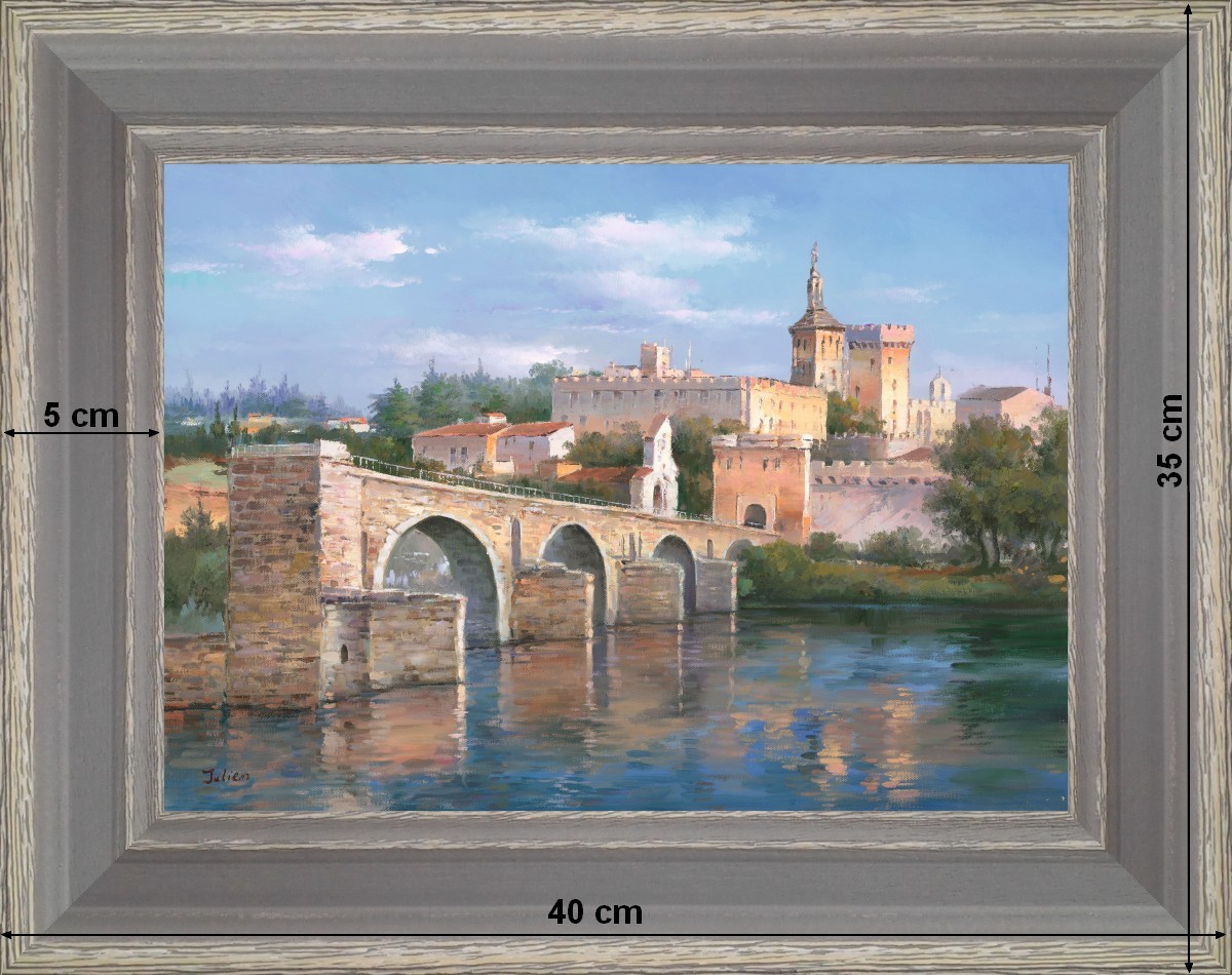 Pont d'Avignon - paysage 40 x 35 cm - Grisée incurvée