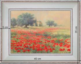 Spring red patches - landscape 40 x 35 cm - Cleared curved