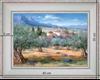Le mas dans les oliviers - paysage 40 x 35 cm - Baguette blanchie incurvé