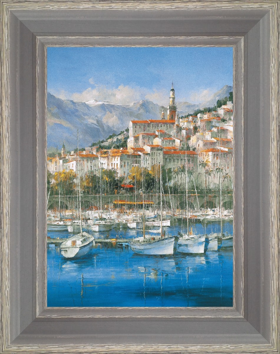 Sailboats in the port of Menton