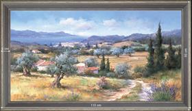 Provence et Mer - Paysage 60x110 cm - Grisée incurvée