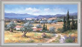 Provence and Sea - Landscape 60x110 cm - White curved