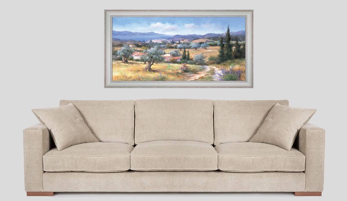 Provence and Sea - Panramic in situation - White frame