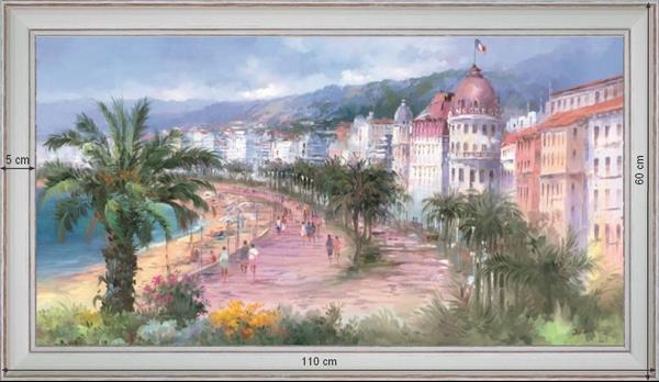 Nice City - Promenade des Anglais - Landscape 60x110 cm - White curved