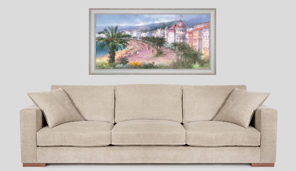 Nice City - Promenade des Anglais - Panoramic in situation - White frame