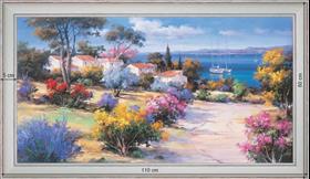 Access to the sea - Landscape 60x110 cm - White curved