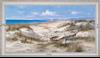 Boats and ganivelles in the sand - Landscape 60x110 cm - White curved