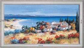 Ancient country-house in the gulf - Landscape 60x110 cm - White curved