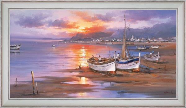 Fishing boats in the twilight