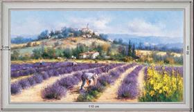 Collectors of lavender - Landscape 60x110 cm - White curved