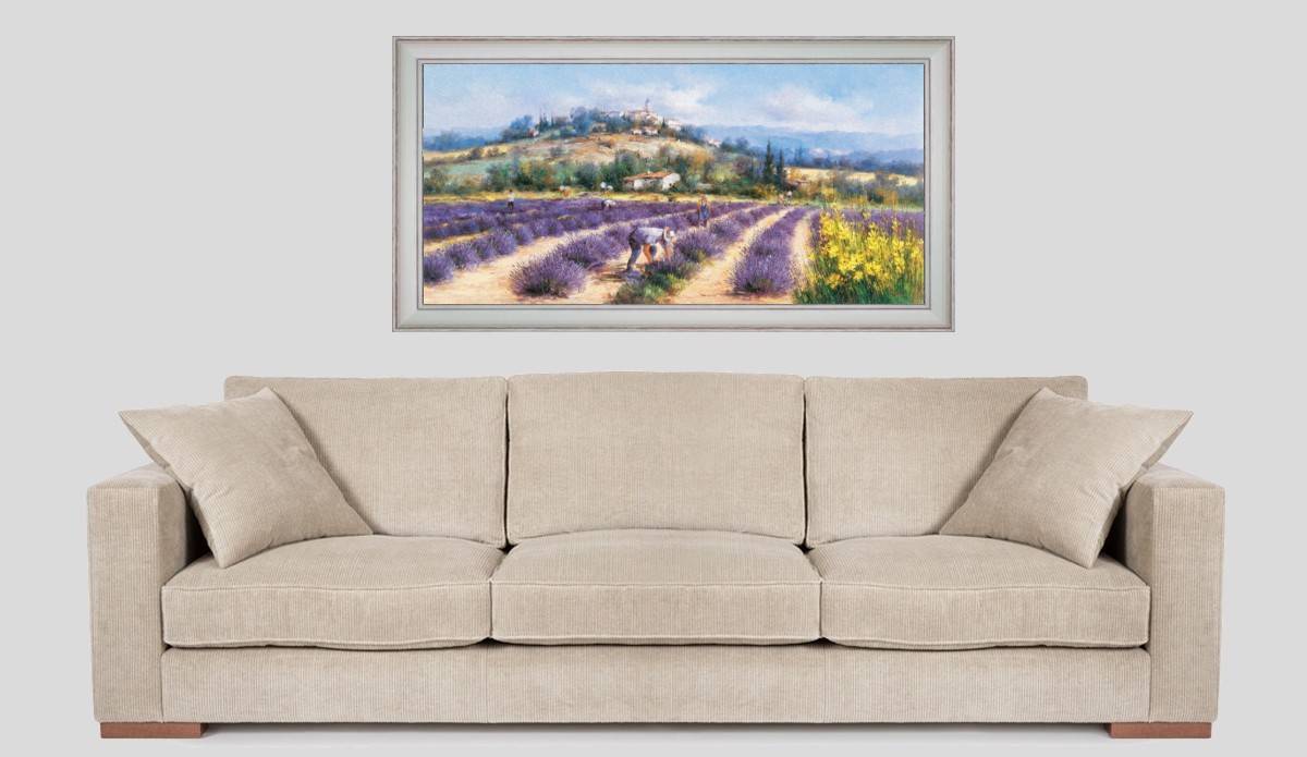 Collectors of lavender - Panoramic in situation - White frame