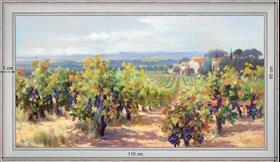 Sweet grapes - Landscape 60x110 cm - White curved