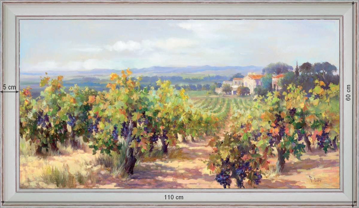 Sweet grapes - Landscape 60x110 cm - White curved