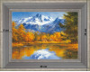 Lac de montagne - paysage 40 x 35 cm - Grisée incurvée
