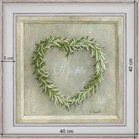 Coeur d'Olivier " A la folie " - dimensions 40 x 40 cm - Blanc cassé