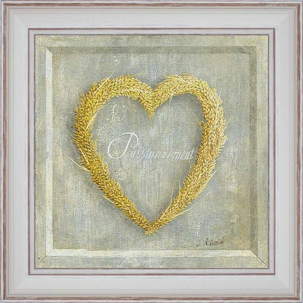 Coeur de blé " Passionnément " - détail du tableau 40 x 40 cm
