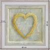 Coeur de blé " Passionnément " - dimensions 40 x 40 cm - Blanc cassé