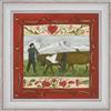Fermier et Vaches - détail du tableau 40 x 40 cm
