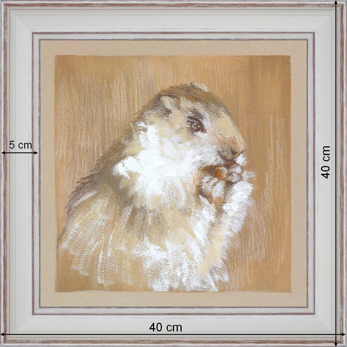 Marmotte - dimensions 40 x 40 cm - Blanc cassé