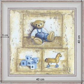 Nounours bleu - dimensions 40 x 40 cm