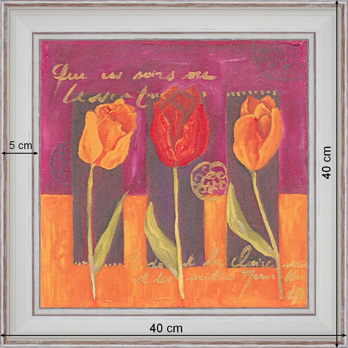 3 Tulips - dimensions 40 x 40 cm