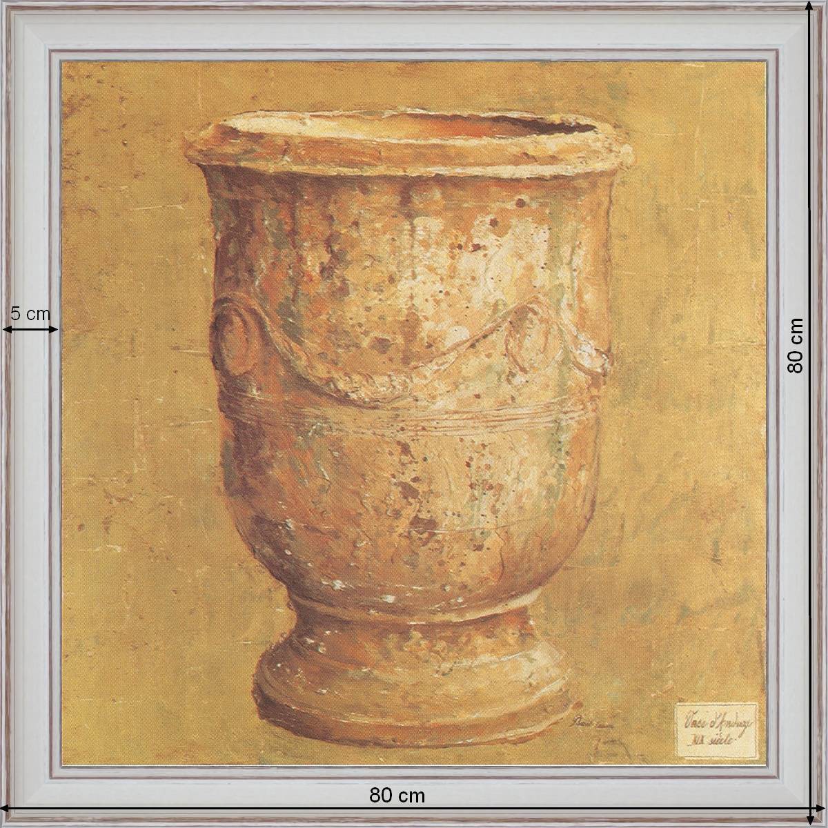 Vase d'Anduze - dimensions 80 x 80 cm - Blanc cassé
