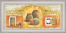 Les cruches ocres - détail du tableau 40 x 80 cm
