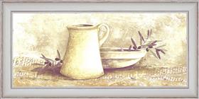 Cruches et Olives - détail du tableau 40 x 80 cm
