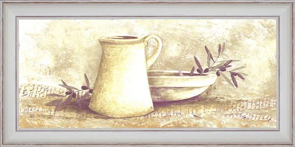Cruches et Olives - détail du tableau 40 x 80 cm