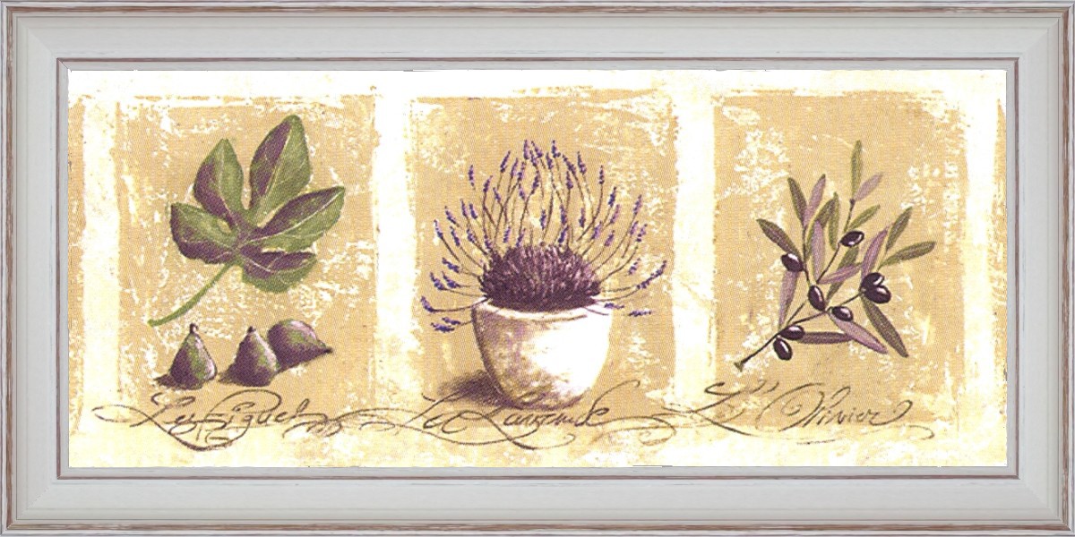 Figues, Olives et Lavandes - détail du tableau 40 x 80 cm